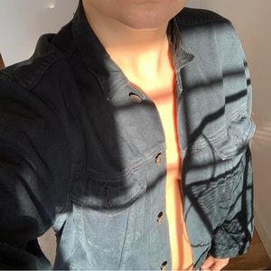 100% Cotton Black Jean Jacket Vintage